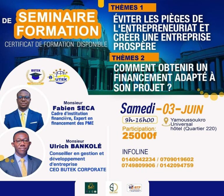 SÉMINAIRE DE FORMATION ENTREPRENEURIALE